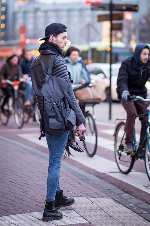 stretch skinnies and leather street style men amsterdam | ©THE VIEWFINDER