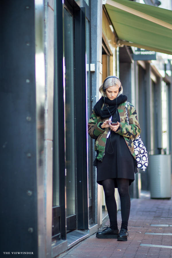Army coat dress street style amsterdam fashion women | THE VIEWFINDER-5913