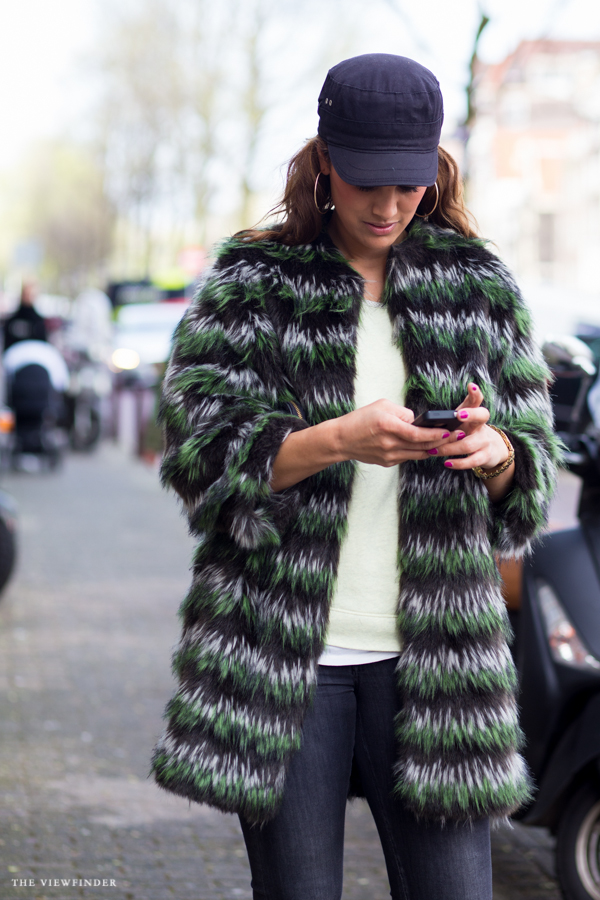 coloured fur coat street style fashion womenswear amsterdam | ©THE VIEWFINDER-7617