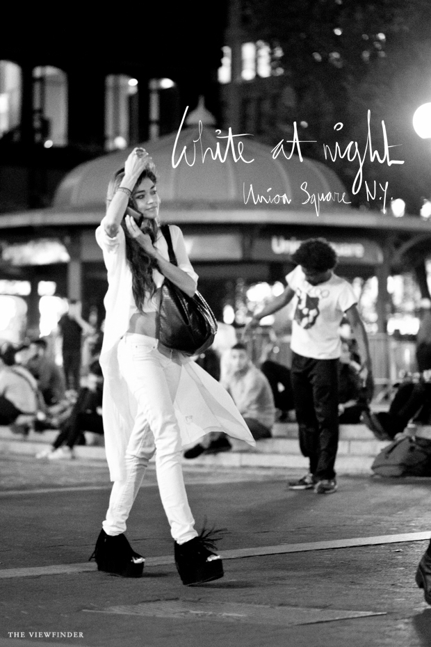street style women new york night white THE VIEWFINDER